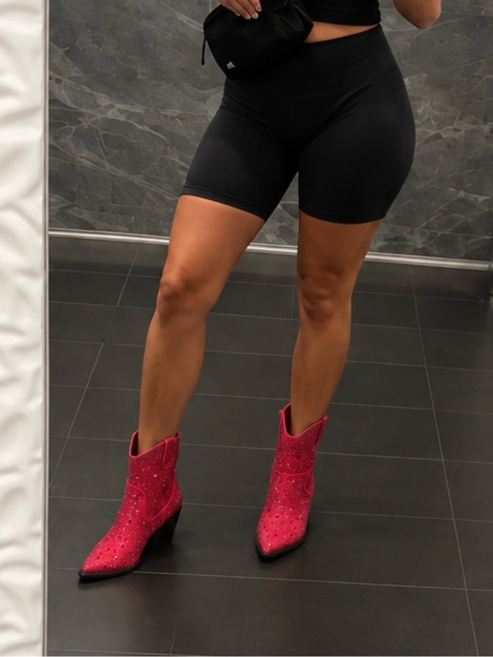 Embellished Red Western Ankle Boots - Women's Fashion Booties